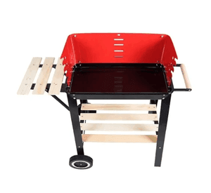 Parrilla De Asado Con Rueda Y Repisa 85x28x80cm