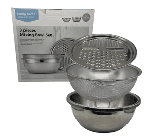 Set de 3 Piezas para Cocina Premium: Bowl, Colador y Rallador Multifuncional