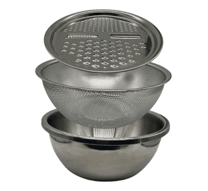 Set de 3 Piezas para Cocina Premium: Bowl, Colador y Rallador Multifuncional