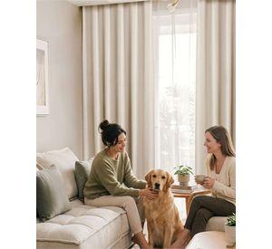 Set de Cortinas Blackout Engomadas Modernas de Lujo m17