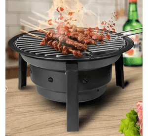 Parrilla A Carbón, Barbacoa Portatil Camping, Senderismo Color Negro