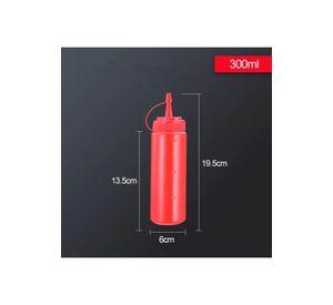 SET 2 BOTELLA DISPENSADORA SALSA GRADUADA ROJA 350ML