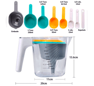 Set Cucharas Medidoras Y Jarro Graduado Cocina