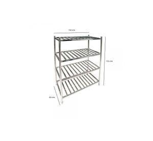 ESTANTERIA ACERO INOX TIPO REJILLA DE 150 x 60 x 155 cms.