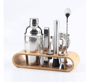 Set Coctelero Bar + Utensilios 10 Pzs Acero Inoxidable