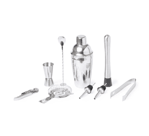 Set Coctelero Bar + Utensilios 10 Pzs Acero Inoxidable