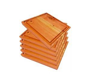 Pack de 6 platos rústicos de madera, parrilleros, asado, picoteo