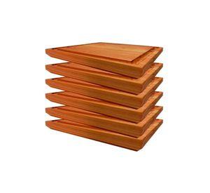 Pack de 6 platos rústicos de madera, parrilleros, asado, picoteo