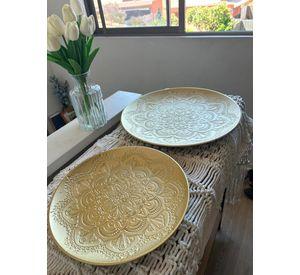 Set de 2 platos decorativos - Diseño mándala