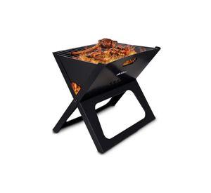 Parrillera plegable de carbón portátil para asados color negro