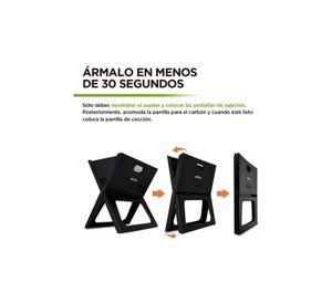 Parrillera plegable de carbón portátil para asados color negro