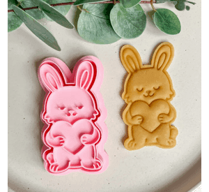 Cortador de galletas de conejo con corazón