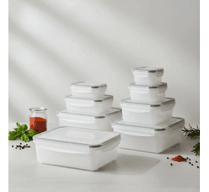 Set 6 Contenedores Herm ticos De Pl stico Para Alimentos