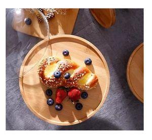 Base Para Torta Tabla De Cortar Quesos Soporte De Bambu 25cm