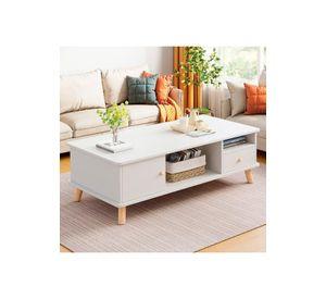 Mesa De Centro 120x48x46cm con 2 cajones Chic Home