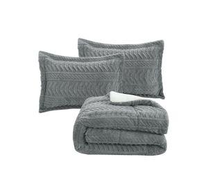 PLUMON ANDES CHIPORRO JACQUARD GRIS 2 PLAZA