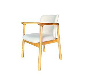 Sitial Mateo Madera Fresno Natural En Lino Algodón Beige