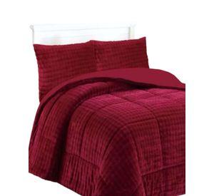 CUBRECAMA CON CHIPORRO CON RELIEVE 2P ROJO