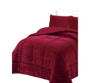 CUBRECAMA CON CHIPORRO CON RELIEVE 2P ROJO