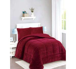 CUBRECAMA CON CHIPORRO CON RELIEVE 2P ROJO