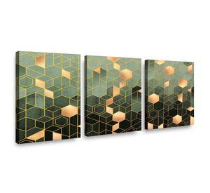 Canvas trio Hexagonos 70x50cm.