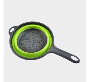 Colador Escurridor Circular De Silicona Plegable Con Mango