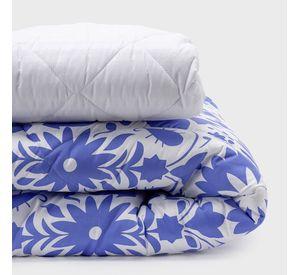 COMBO 46 PLUMON MEXICO REVERSIBLE AZUL 2 PLAZAS