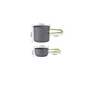 Set Ollas Camping Con Cocinilla Cubiertos 7 Piezas Acampada