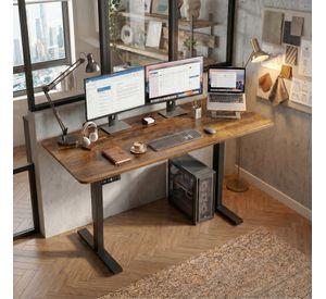 Escritorio Altura Ajustable Eléctrico 140cm Profesional Marrón Oscuro