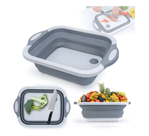 Tabla De Cortar Plegable 2 En 1 Tabla De Corte Tabla Pegable Liso Gris