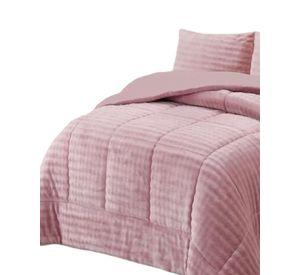 CUBRECAMA CON CHIPORRO CON RELIEVE 2P ROSA