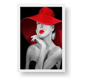Cuadro Decorativo Blanco Y Rojo Medidas 30x40 Cm