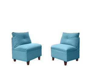 Par Butacas Mateo Chenille Turquesa Pata Madera 1C