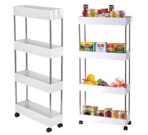 Carrito Organizador Multiuso Delgado 4 Niveles Con Ruedas