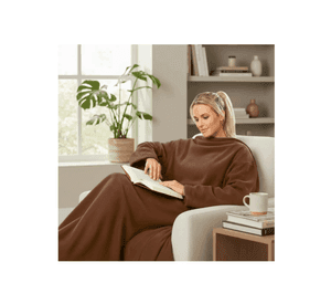 Manta Polar Con Mangas Frazada Vestible Invierno 180x130cm Marron