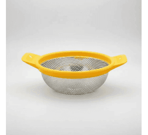 Colador Metalico De Acero Inoxidable 30cm Con Asas Plasticas