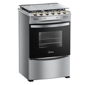 Cocina a Gas 4 Quemadores Silver Midea