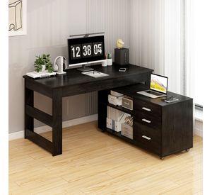 Escritorio Multifuncional Con Archivero Transformable 140cm Negro