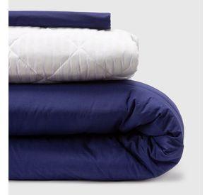 COMBO 49 PLUMON BICOLOR AZUL CELESTE 2 PLAZAS