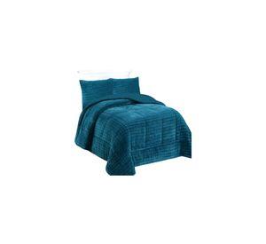 CUBRECAMA CON CHIPORRO CON RELIEVE 2P TURQUESA