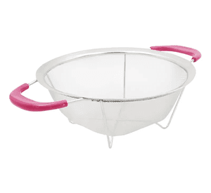 Colador De Acero Inoxidable Con Asas Rosas 26cm Cocina