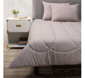 Plumon Gris Negro 2 Pl + Pack Almohadas Gris Arthome