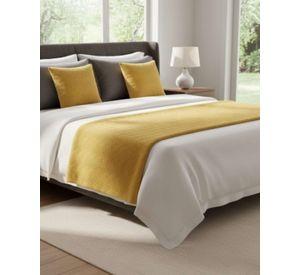 Set de Pieceras Plush + Fundas de Cojin 45×45 amarillo