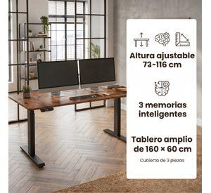 Escritorio Altura Ajustable Eléctrico 160x60cm Profesional Marrón