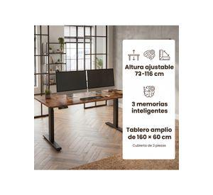 Escritorio Altura Ajustable Eléctrico 160x60cm Profesional Marrón