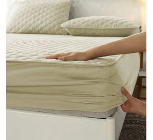 Cubre Colchón Super King Beige Impermeable Con Fundas Rouss