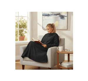 Manta Polar Con Mangas Frazada Vestible Invierno 180x130cm Negro