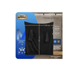Manta Polar Con Mangas Frazada Vestible Invierno 180x130cm Negro