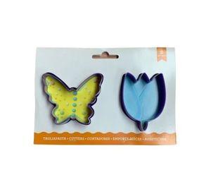 SET 2 PACK MOLDE DE CORTE GALLETAS MARIPOSA ROSA