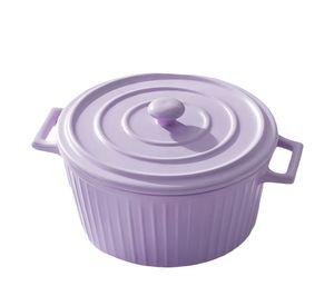 Cacerola Cuenco Ceramica Tapa Cocina Horno Colores 21x9 5 Cm